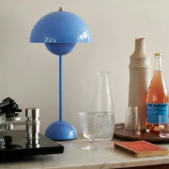 &Tradition Bordslampor-Flowerpot VP3 Bordslampa Gjord av PVC, Gjord av lackad metall, Grey Beige