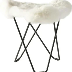 Cuero Fotpallar-Flying Goose Iceland Pall, Shorn Black/Black