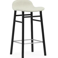 Form Barstol 65 cm, Vit / Svart Stål