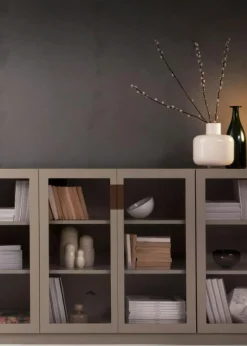 Asplund Skåp & Vitrinskåp-Frame 160 Medium Vitrinskåp Med Glasdörrar, Dark Sand / Konjak