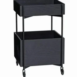 Hübsch Rullvagnar Och Serveringsvagnar-Fresh Serveringsvagn, Khaki/Vinröd