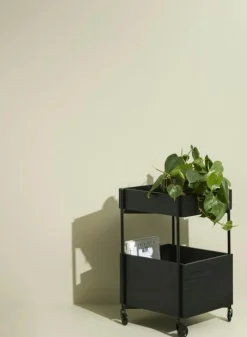 Hübsch Rullvagnar Och Serveringsvagnar-Fresh Serveringsvagn, Khaki/Vinröd