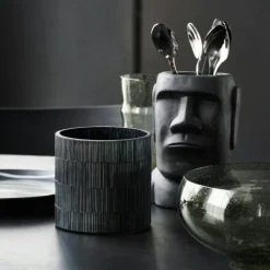 Gara Ljuslykta Svart 10 cm