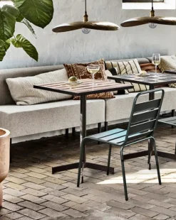 House Doctor Matbord Och Barbord-Geometric Cafe table / Sidobord, Brun/Blå