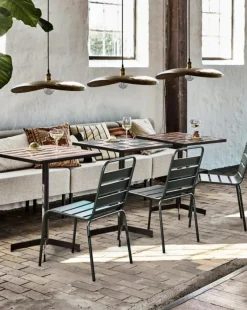 House Doctor Matbord Och Barbord-Geometric Cafe table / Sidobord, Brun/Blå