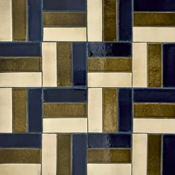 House Doctor Matbord Och Barbord-Geometric Cafe table / Sidobord, Brun/Blå