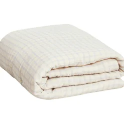 Barn Garbo & Friends Barnfiltar-Gingham Sky Blue Vadderad Filt Muslin, 100x140 cm