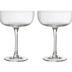 ERNST Martiniglas & Cocktailglas|Champagneglas-Glas Med Fot Räfflade 20 cl 2-pack,