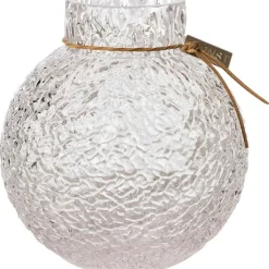 Glasvas Rund Med Mönstrad Struktur H30 cm