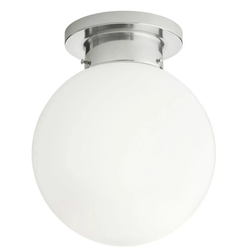 Glob Plafond 20 cm, Krom/Vit