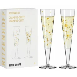 Ritzenhoff Champagneglas-Goldnacht Champagneglas 2-pack, F24