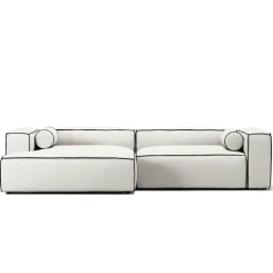 Decotique Hörnsoffor & Divansoffor|3-Sitssoffor-Grand Hue 3-Sitssoffa Schäslong Vänster, Steam White / Mine Graphite