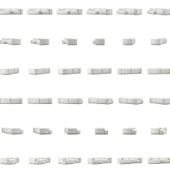 Decotique Hörnsoffor & Divansoffor|3-Sitssoffor-Grand Hue 3-Sitssoffa Schäslong Vänster, Steam White / Mine Graphite