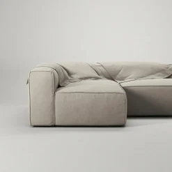 Decotique Modulsoffor|Hörnsoffor & Divansoffor-Grand Loungesoffa 3-Sits öppet avslut Höger Minetyg, Sandshell Beige