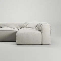 Decotique Modulsoffor|Hörnsoffor & Divansoffor-Grand Loungesoffa 3-Sits öppet avslut Vänster Minetyg, Sandshell Beige