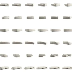 Decotique Modulsoffor|Hörnsoffor & Divansoffor-Grand Loungesoffa 3-Sits öppet avslut Vänster Minetyg, Sandshell Beige