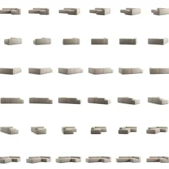 Decotique Modulsoffor|Hörnsoffor & Divansoffor-Grand Loungesoffa 3-Sits öppet avslut Vänster Minetyg, Sandshell Beige