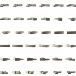 Grand 4-Sitssoffa Divan Vänster öppet avslut Med Fotpall Bouclétyg, Steam White