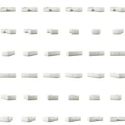 Grand 3-Sitssoffa Divan Vänster Minetyg, Moon White