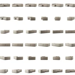 Grand 3-Sitssoffa Divan Vänster Minetyg, Moon White