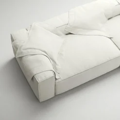 Decotique Modulsoffor|Hörnsoffor & Divansoffor-Grand 3-Sitssoffa öppet avslut Höger Bouclétyg, Steam White