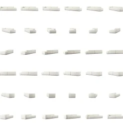 Decotique Modulsoffor|Hörnsoffor & Divansoffor-Grand 3-Sitssoffa öppet avslut Höger Bouclétyg, Steam White