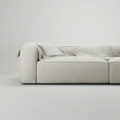 Decotique Modulsoffor|Hörnsoffor & Divansoffor-Grand 3-Sitssoffa öppet avslut Höger Bouclétyg, Steam White