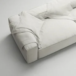 Decotique Modulsoffor|Hörnsoffor & Divansoffor-Grand 3-Sitssoffa öppet avslut Höger Bouclétyg, Steam White