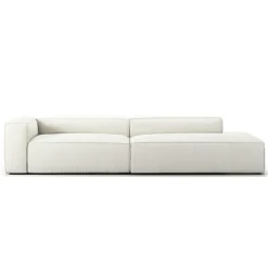 Decotique Modulsoffor|Hörnsoffor & Divansoffor-Grand 3-Sitssoffa öppet avslut Höger Bouclétyg, Steam White