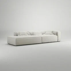 Grand 3-Sitssoffa öppet avslut Vänster Minetyg, Sandshell Beige