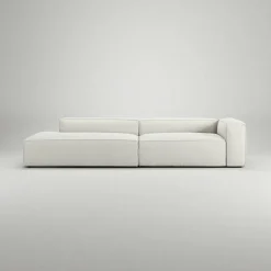 Grand 3-Sitssoffa öppet avslut Vänster Minetyg, Sandshell Beige