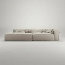 Grand 3-Sitssoffa öppet avslut Vänster Minetyg, Sandshell Beige