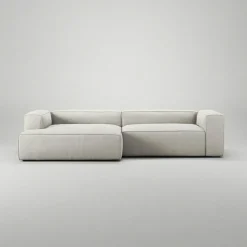 Decotique Modulsoffor|Hörnsoffor & Divansoffor-Grand 3-Sitssoffa schäslong Vänster Minetyg, Moon White