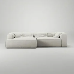 Decotique Modulsoffor|Hörnsoffor & Divansoffor-Grand 3-Sitssoffa schäslong Vänster Minetyg, Moon White