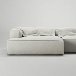 Decotique Modulsoffor|Hörnsoffor & Divansoffor-Grand 3-Sitssoffa schäslong Vänster Minetyg, Moon White