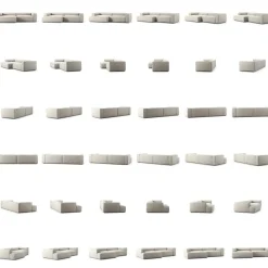 Decotique Modulsoffor|Hörnsoffor & Divansoffor-Grand 3-Sitssoffa schäslong Vänster Minetyg, Moon White