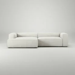 Decotique Modulsoffor|Hörnsoffor & Divansoffor-Grand 3-Sitssoffa schäslong Vänster Minetyg, Moon White