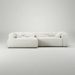 Decotique Modulsoffor|Hörnsoffor & Divansoffor-Grand 3-Sitssoffa schäslong Vänster Minetyg, Moon White