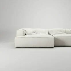 Decotique Modulsoffor|Hörnsoffor & Divansoffor-Grand 3-Sitssoffa schäslong Vänster Minetyg, Moon White