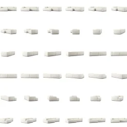 Decotique Modulsoffor|Hörnsoffor & Divansoffor-Grand 3-Sitssoffa schäslong Vänster Minetyg, Moon White