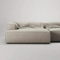 Decotique Modulsoffor|Hörnsoffor & Divansoffor-Grand 3-Sitssoffa schäslong Vänster Minetyg, Moon White