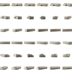 Decotique Modulsoffor|Hörnsoffor & Divansoffor-Grand 3-Sitssoffa schäslong Vänster Minetyg, Moon White