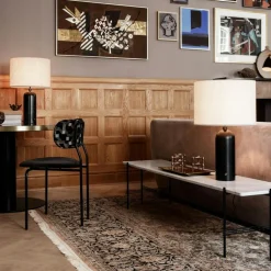 GUBI Bordslampor-Gravity Bordslampa Liten, Svart Stål / Canvas