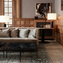 GUBI Bordslampor-Gravity Bordslampa Liten, Svart Stål / Canvas