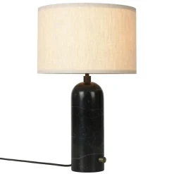 GUBI Bordslampor-Gravity Bordslampa Liten, Svart Stål / Canvas