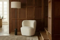 GUBI Golvlampor-Gravity Golvlampa, Grå Marmor / Canvas