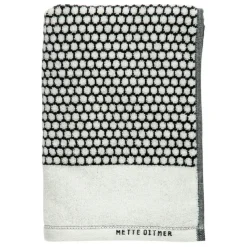 Mette Ditmer Handdukar & Badlakan-Grid Handduk 50x100 cm, Svart/Off-White