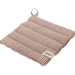 Grytlapp Ränder, Röd / Beige