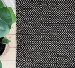 Deco Nord Jutemattor|Dörrmattor-Gåsöga Matta 60x90 cm, Svart / Natur