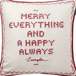 Lexington Prydnadskuddar & Fodral-Happy Always Organic Cotton Kuddfodral 50x50 cm, Snow White / Röd